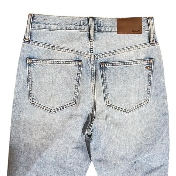 Madewell chambray Blue Straight Leg “the perfect vintage” distressed jeans sz 24 - Picture 5 of 8